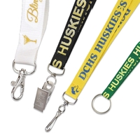 3/8" Glitter Ink Custom Silkscreen Lanyards, Flat Ribbed