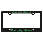 Auto License Frame w/ 4 Holes & Large Bottom Straight