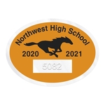 Oval Clear Polyester Numbered Inside Parking Permit Decal