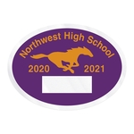 Oval Clear Static Numbered Inside Parking Permit Decal