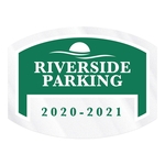 Curved Rectangle Clear Polyester Numbered Inside Parking