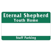 Rectangle White Vinyl Numbered Outside Parking Permit Decal