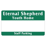 Rectangle White Vinyl Numbered Outside Parking Permit Decal