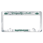 Chrome Faced Auto License Frame w/ 4 Holes & Large Top Panel