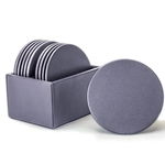 Leatherette 10 Coaster Set with Holder