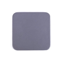 Square coaster made of leatherette material in a gray color.... from ASI...