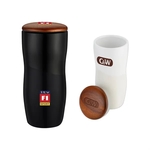 12 Oz. Double Wall Ceramic Tumbler with Lid