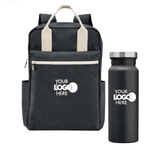 Laptop Backpack & Insulated Water Bottle Gift Set