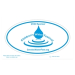 Oval White Static Vinyl Post-Cals Decal Postcard