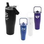 30 Oz. Recycled Tumbler with Handle Lid, Laser, Premium