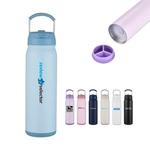 24 Oz Stainless Steel Vacuum Bottle with Easy Carry Handle a