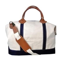 Leather Handle Cotton Canvas Duffel Bag