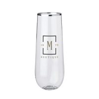 9 oz. Luxor Plastic Stemless Wine Glass (2 Color Imprint)