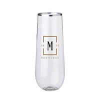 9 oz. Luxor Plastic Stemless Wine Glass (Full Color Imprint)