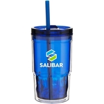 16 oz Clarity Acrylic Coffee Travel Tumbler with Straw