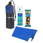 Cooling Towel In Mesh Pouch with Liquid IV & KIND Bar