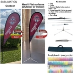 7.5' X-Small Tear Drop Flag Kit, Full Color Graphics 2 Sided