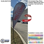48 Hr Quick Ship - 9' Small Tear Drop Flag Kit, Double Sided