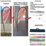9' Small Tear Drop Flag Kit, Full Color Graphics One Side