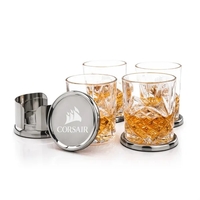 The Baldoni Coasters & On-the-Rocks Set combines modern elegance with...