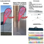 12' Medium Tear Drop Flag Kit, Full Color Graphics One Side