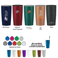 20 oz. stainless steel tumbler with double wall construction and snap-on,......