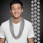Metallic Silver Mardi Gras Beads