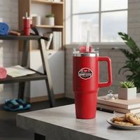 30 OZ. S/S Travel Mug with Handle & Straw... from ASI 41511 Brainchild USA...