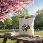 6 oz. 100% Natural Cotton Canvas Tote Bag w/Bottom Gusset