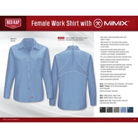 Red Kap Women's Long Sleeve Work Shirt With Mimix... from ASI 86018 Scrub...