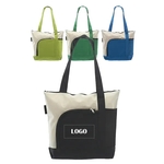 Two-Tone Zippered 600D Polyester Tote
