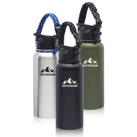34 oz. stainless steel water bottle with plastic flip lid, handle,... from...