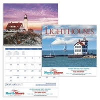 11 x 19 2024 Lighthouses calendar on 70# glossy paper and... from ASI 40480...
