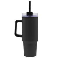 40 oz. Extra Large Stainless Steel Mug with Handle and Straw... from ASI...
