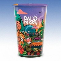 22 oz-Reusable Clear Plastic Cup-Hi-Definition Full-Color, Top-Shelf...