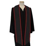 Black 84" Graduation Stole With Red Binding