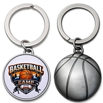 Basketball Shaped Metal Keychain