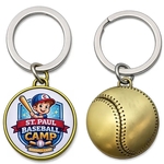 Baseball Shaped Metal Keychain