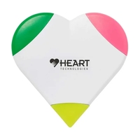 Heart-shaped highlighter with 3 neon colors of ink.... from ASI 63549 Jornik...