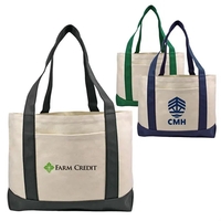 Classic Two-Tone Cotton Canvas Boat Tote