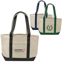 2-tone cotton canvas boat tote with gusset & interior pocket.... from ASI...