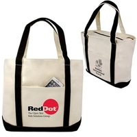 Jumbo 2-tone cotton canvas boat tote with zip & interior pocket.... from ASI...