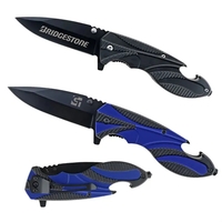 Spring-assisted tactical knife with glass breaker.... from ASI 37455 Atteff...