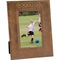 6 3/4" x 8 3/4" x 3/8" rustic leatherette photo frame... from ASI 74601 Calico