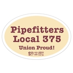 Oval White White Vinyl Hard Hat Decal (1 3/4"x2 5/8")