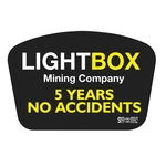 Curved Rectangle White Vinyl Hard Hat Decal (2"x3")