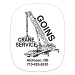 Rounded Rectangle White Vinyl Hard Hat Decal (2"x2 1/2")