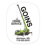 Rounded Rectangle White Vinyl Full Color Hard Hat Decal