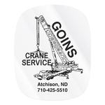 Rounded Rectangle Clear Vinyl Hard Hat Decal (2"x2 1/2")