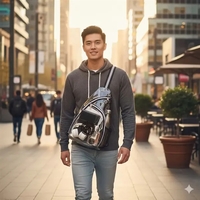 Clear Front Pocket Zipper Mesh Backpack and Main compartment with zippered......